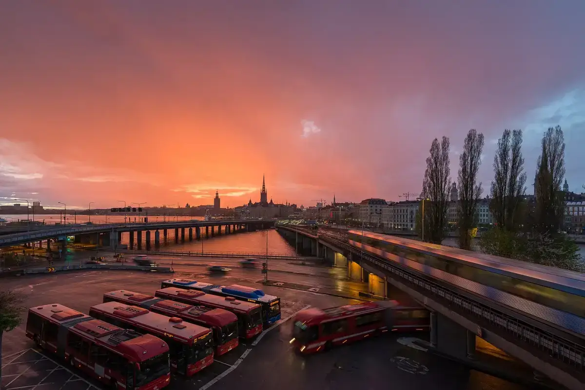 Stockholm at sunset. Students must show SEK 10,656 a month to live in Sweden.