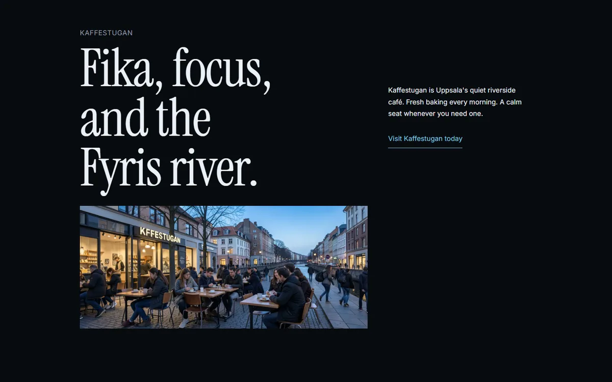 The Kaffestugan café website