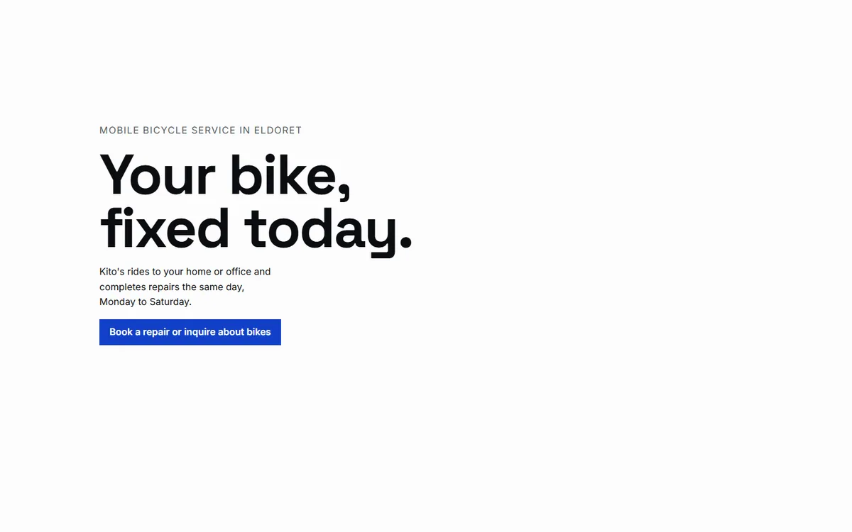 The Kito's Bike Repair website