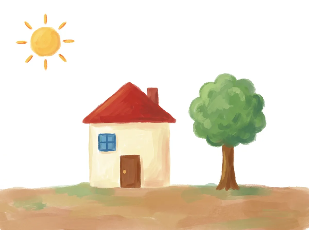 The same sketch finished as storybook