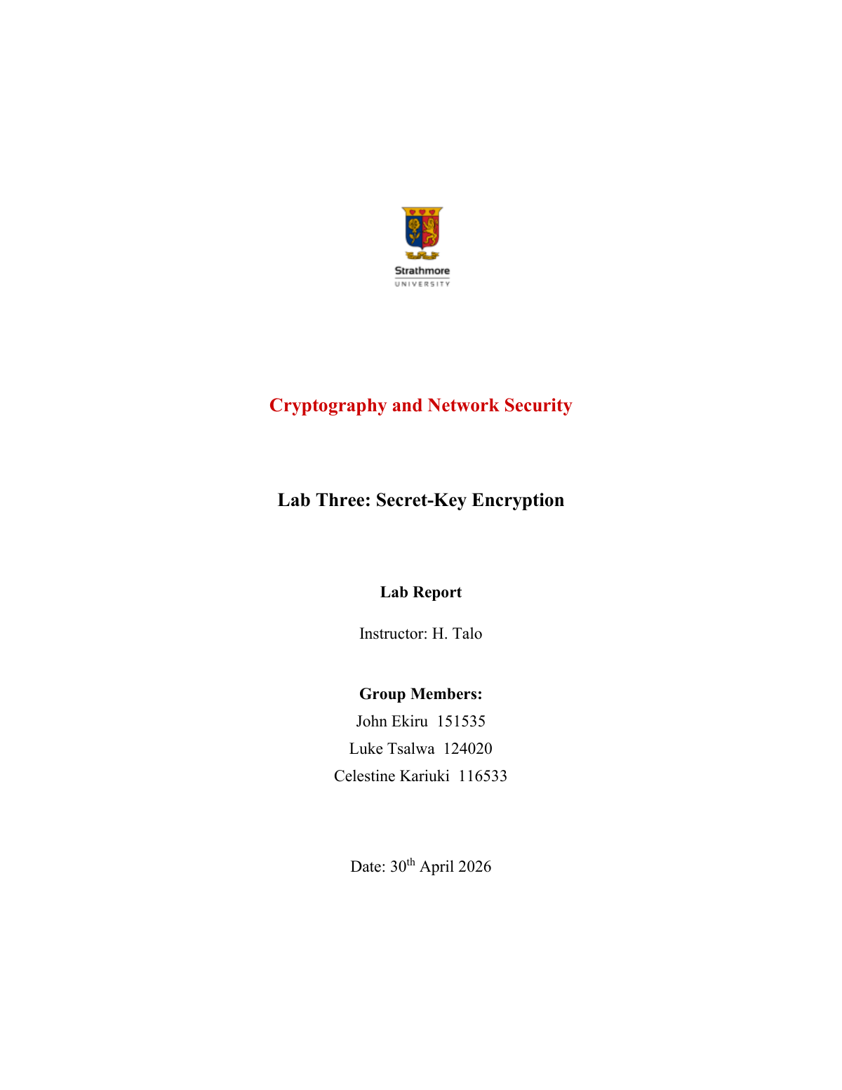 Strathmore Lab Report Reference first page preview
